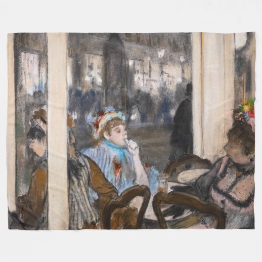 Edgar Degas - Frauen im Café Terrasse im Abend Fleecedecke (Vorderseite (Horizontal))