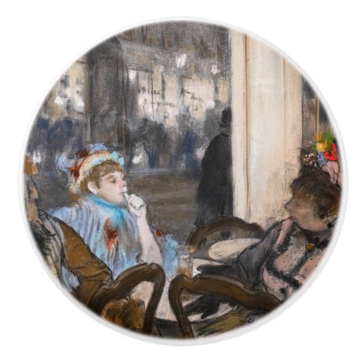 Edgar Degas - Frauen im Café Terrasse im Abend Keramikknauf (Vorderseite)