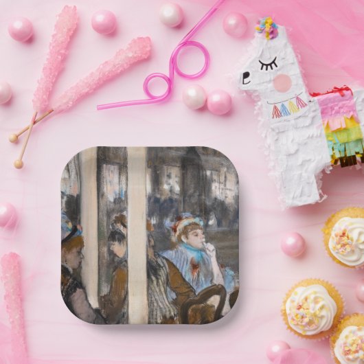 Edgar Degas - Frauen im Café Terrasse im Abend Pappteller (Party)