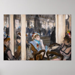 Edgar Degas - Frauen im Café Terrasse im Abend Poster