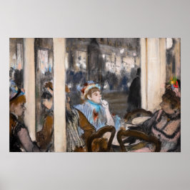 Edgar Degas - Frauen im Café Terrasse im Abend Poster