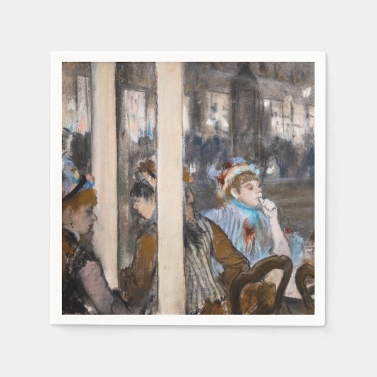 Edgar Degas - Frauen im Café Terrasse im Abend Serviette (Vorderseite)
