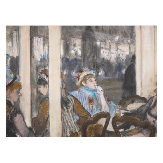 Edgar Degas - Frauen im Café Terrasse im Abend Tischdecke (Vorderseite (Horizontal))