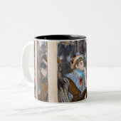 Edgar Degas - Frauen im Café Terrasse im Abend Zweifarbige Tasse (Vorderseite Links)