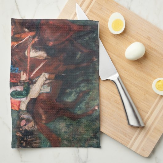 Edgar Degas - Gentlemen Race Geschirrtuch (Viertel Falte)