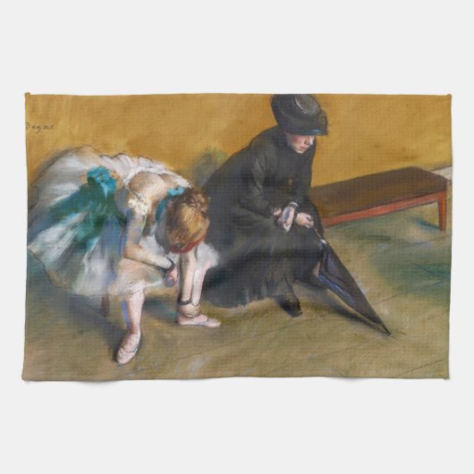 Edgar Degas - Gewartet Geschirrtuch (Horizontal)