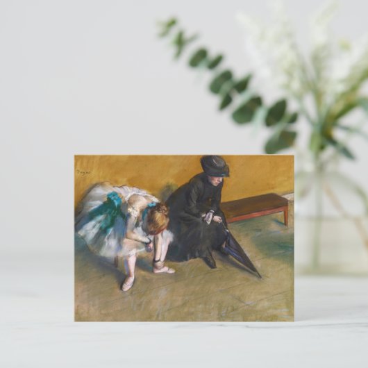 Edgar Degas - Gewartet Postkarte (Stehend Vorderseite)