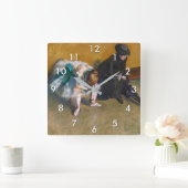 Edgar Degas - Gewartet Quadratische Wanduhr (Zuhause)