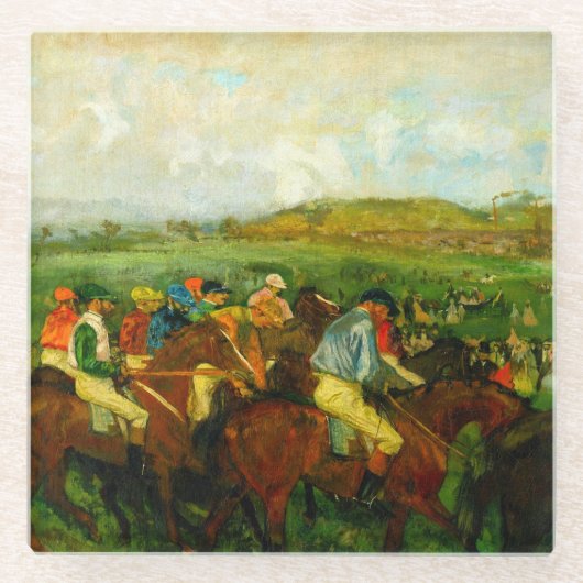 Edgar Degas Horseback Riding Glasuntersetzer (Vorderseite)