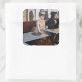 Edgar Degas - Im Café / The Absinthe Quadratischer Aufkleber (Tasche)