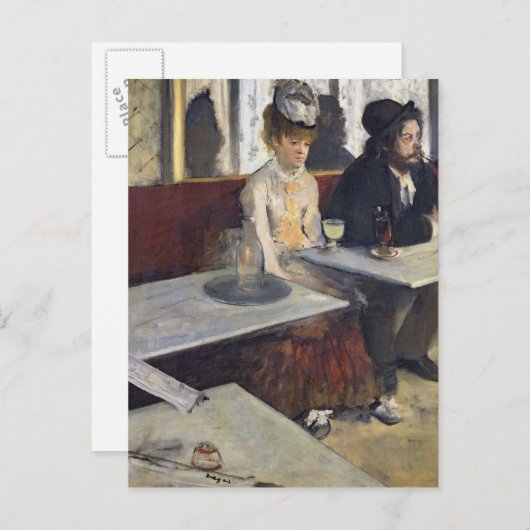 Edgar Degas | In einem Café oder dem Absinthe Postkarte (Vorne/Hinten)