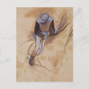 Edgar Degas Jockey stehend vorwärts Postkarte