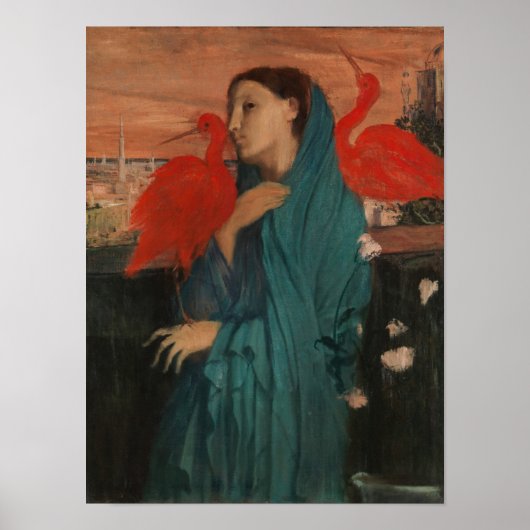 Edgar Degas | Junge Frau mit Ibis Poster (Vorne)