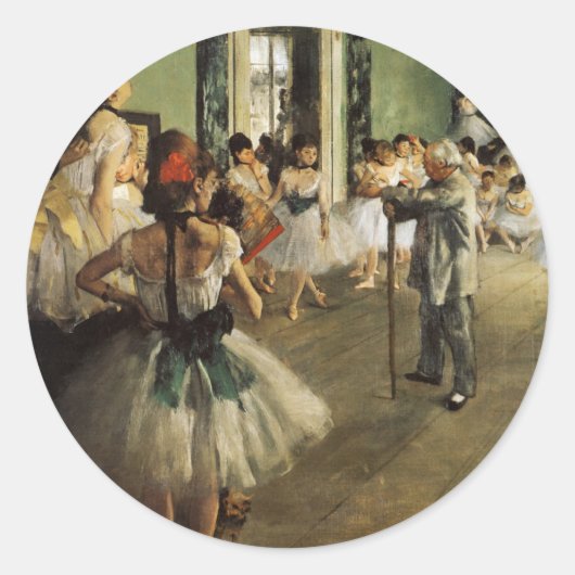 Edgar Degas La Classe de Danse Runder Aufkleber (Vorderseite)
