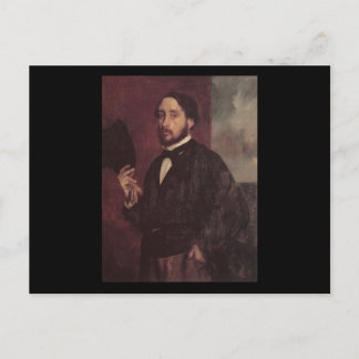 Edgar Degas Lifting His Hat Postkarte