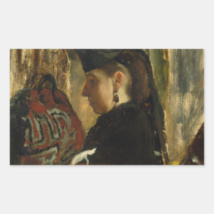Edgar Degas - Mademoiselle Marie Dihau (1843-1935) Rechteckiger Aufkleber