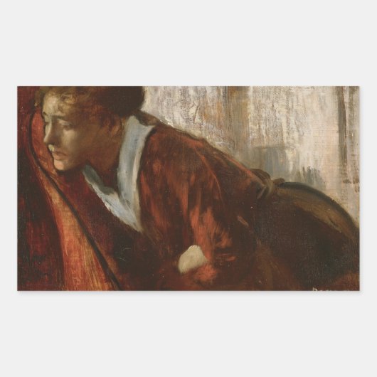 Edgar Degas - Melancholy Rechteckiger Aufkleber (Vorderseite)