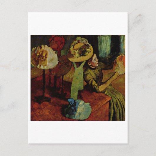 Edgar Degas - Modeprodukt 1885 Frauenhut Postkarte (Vorderseite)