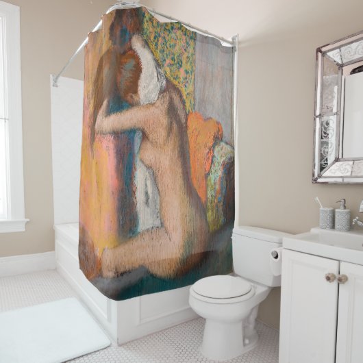 Edgar Degas - Nach dem Tod wischt die Frau Neck ab Duschvorhang (Beispiel)