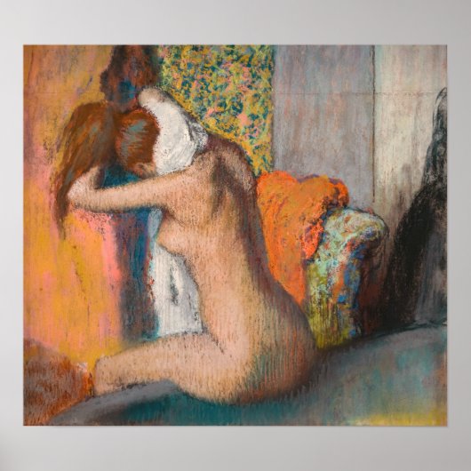 Edgar Degas - Nach dem Tod wischt die Frau Neck ab Poster (Vorne)