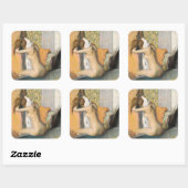 Edgar Degas | Nach dem Tode trockenende Frau Quadratischer Aufkleber (Blatt)