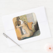 Edgar Degas | Nach dem Tode trockenende Frau Quadratischer Aufkleber (Umschlag)