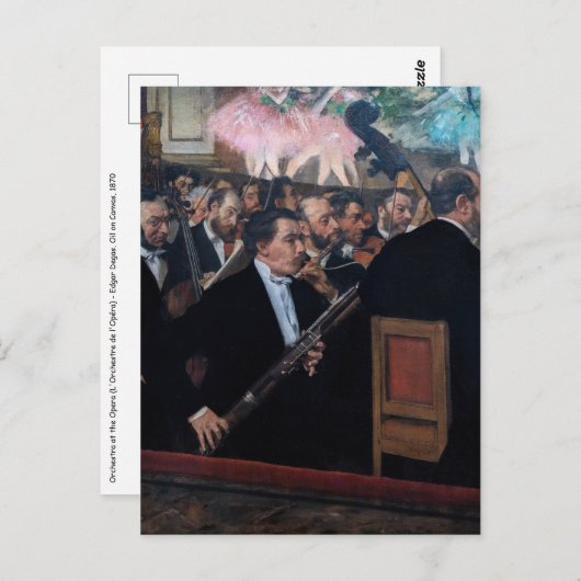 Edgar Degas - Orchester an der Oper Postkarte (Vorne/Hinten)