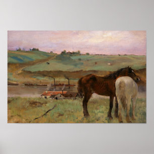 Edgar Degas - Pferde auf einer Wiese Poster