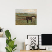 Edgar Degas Pferde in einer Wiese Poster (Heimbüro)