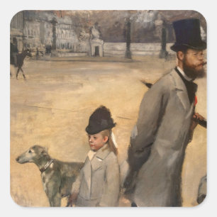Edgar Degas   Place de la Concorde, 1875 Quadratischer Aufkleber