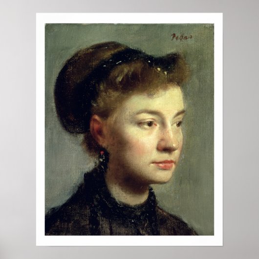 Edgar Degas | Portrait einer jungen Frau, 1867 Poster (Vorne)