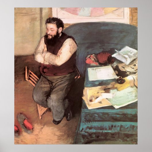 Edgar Degas Portrait of Diego Martelli Poster (Vorne)