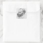 Edgar Degas | Portrait von Edouard Manet Quadratischer Aufkleber (Tasche)