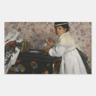 Edgar Degas - Portrait von Mlle. Hortense Valpinco Rechteckiger Aufkleber