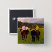 Edgar Degas Race Pferde in Longchamp Button (Vorne & Hinten)