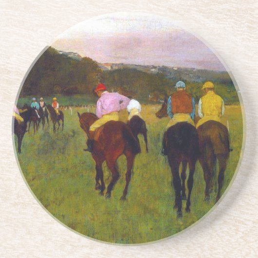 Edgar Degas Race Pferde in Longchamp Getränkeuntersetzer (Vorne)