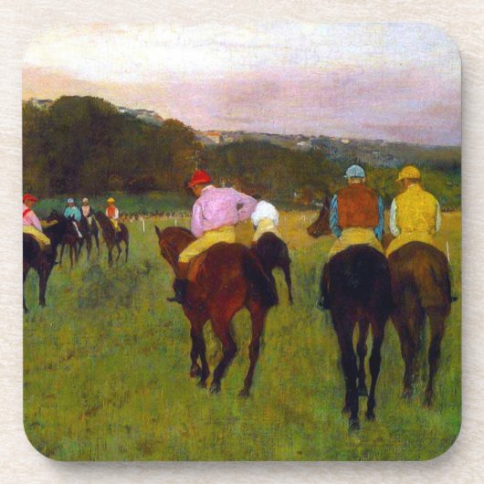 Edgar Degas Race Pferde in Longchamp Getränkeuntersetzer (Vorderseite)