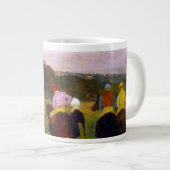 Edgar Degas Race Pferde in Longchamp Jumbo-Tasse (Vorderseite Rechts)