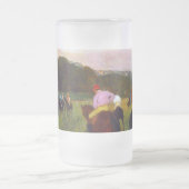 Edgar Degas Race Pferde in Longchamp Mattglas Bierglas (Mittel)