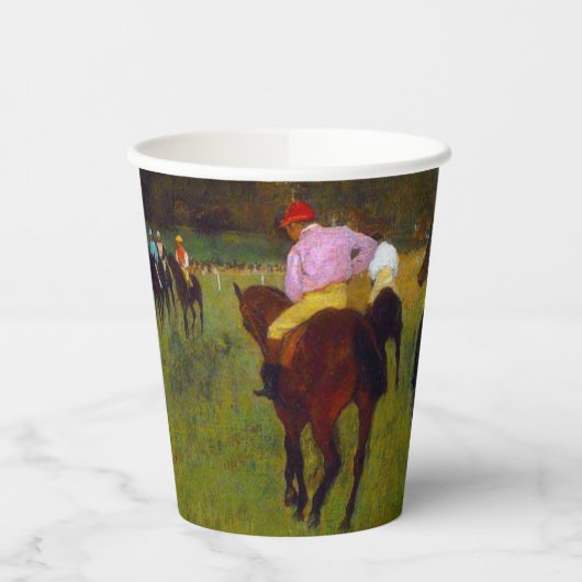 Edgar Degas Race Pferde in Longchamp Pappbecher (Links)