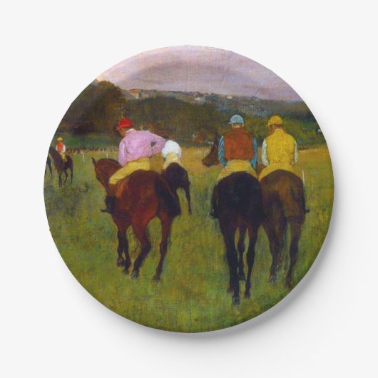 Edgar Degas Race Pferde in Longchamp Pappteller (Vorderseite)