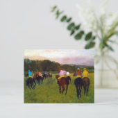 Edgar Degas Race Pferde in Longchamp Postkarte (Stehend Vorderseite)