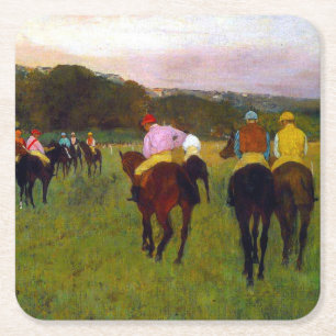 Edgar Degas Race Pferde in Longchamp Rechteckiger Pappuntersetzer