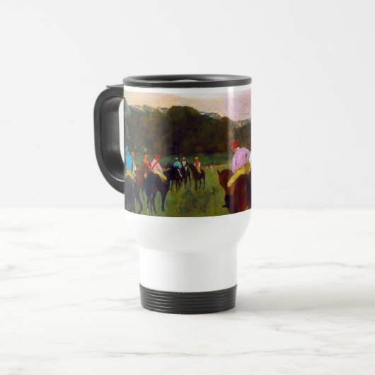 Edgar Degas Race Pferde in Longchamp Reisebecher (Vorderseite Links)