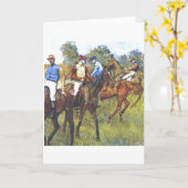 Edgar Degas - Rennpferd-Jockey-Bäume Rennpferde Karte (Gelbe Blume)