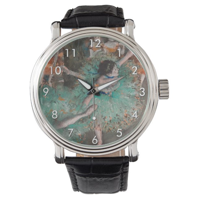 Edgar Degas - Schwuchender Tänzer / Tänzer in Grün Armbanduhr (Vorderseite)