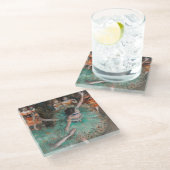 Edgar Degas - Schwuchender Tänzer / Tänzer in Grün Glasuntersetzer (Schrägansicht)