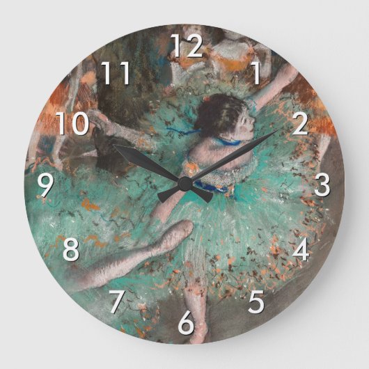 Edgar Degas - Schwuchender Tänzer / Tänzer in Grün Große Wanduhr (Vorderseite)