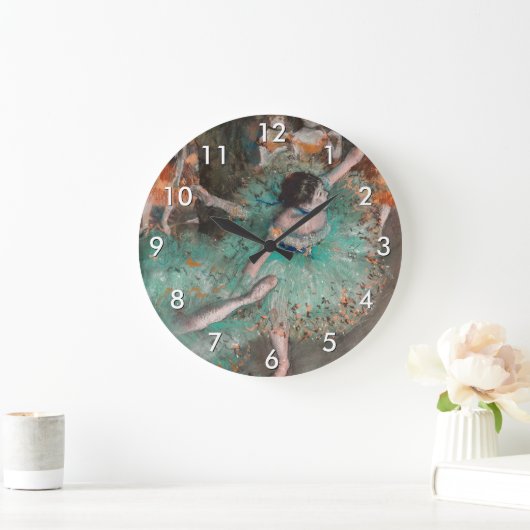 Edgar Degas - Schwuchender Tänzer / Tänzer in Grün Große Wanduhr (Zuhause)