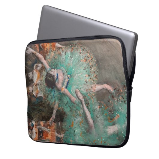 Edgar Degas - Schwuchender Tänzer / Tänzer in Grün Laptopschutzhülle (Vorderseite Links)